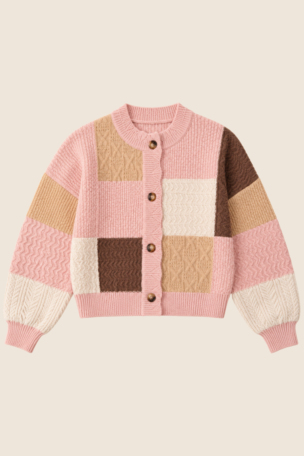 The Rosélia Patchwork Knit Cardigan